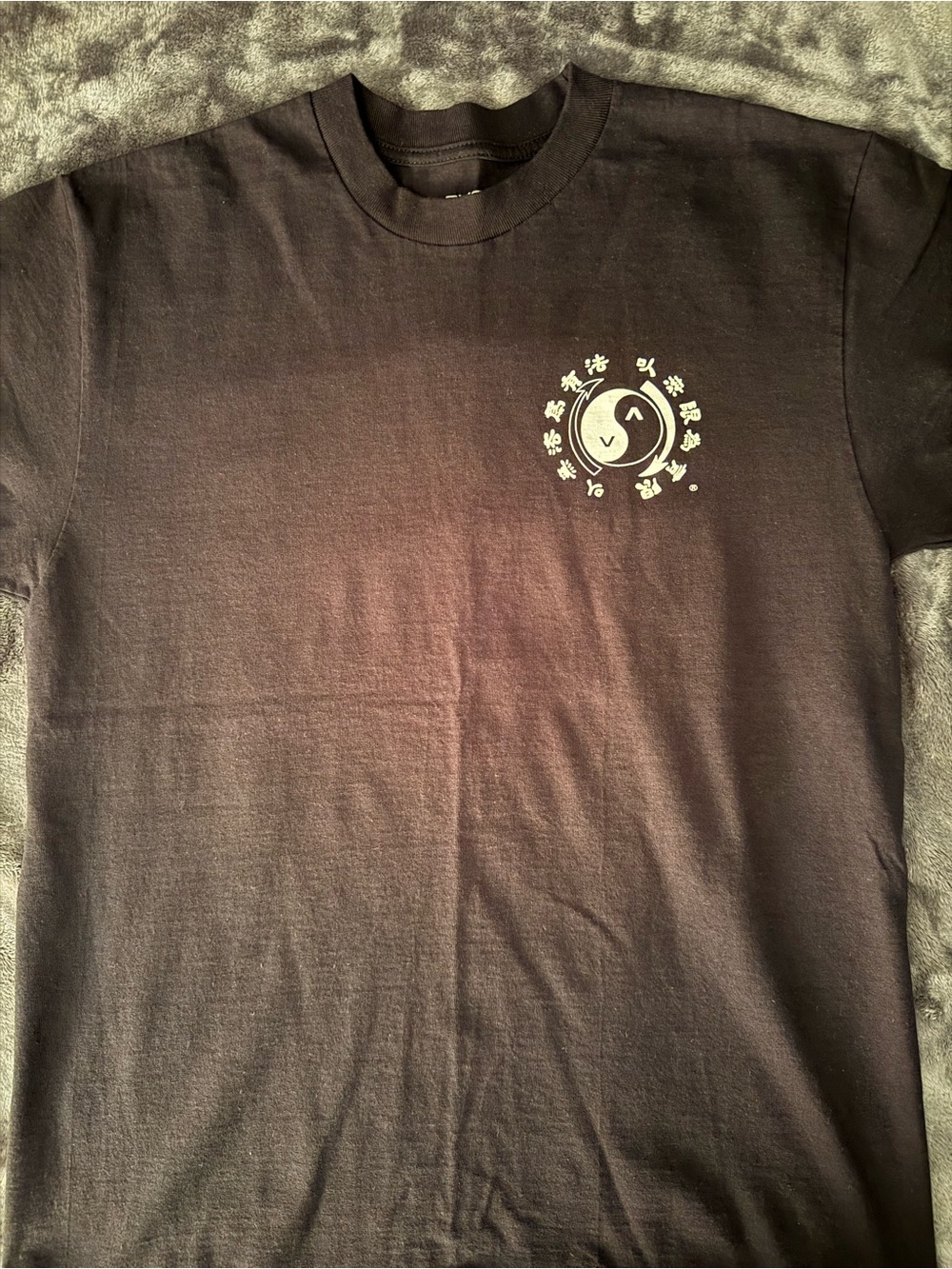 RVCA Black Short-Sleeve Tee with Small Chest Graphic